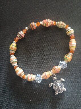 African Paper Beaded Bracelet